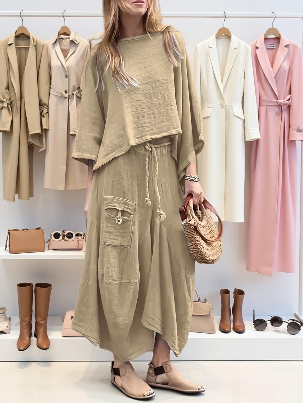 Zarexia | Dames 2-delige Top- en Rokset – Losse Casual Outfit