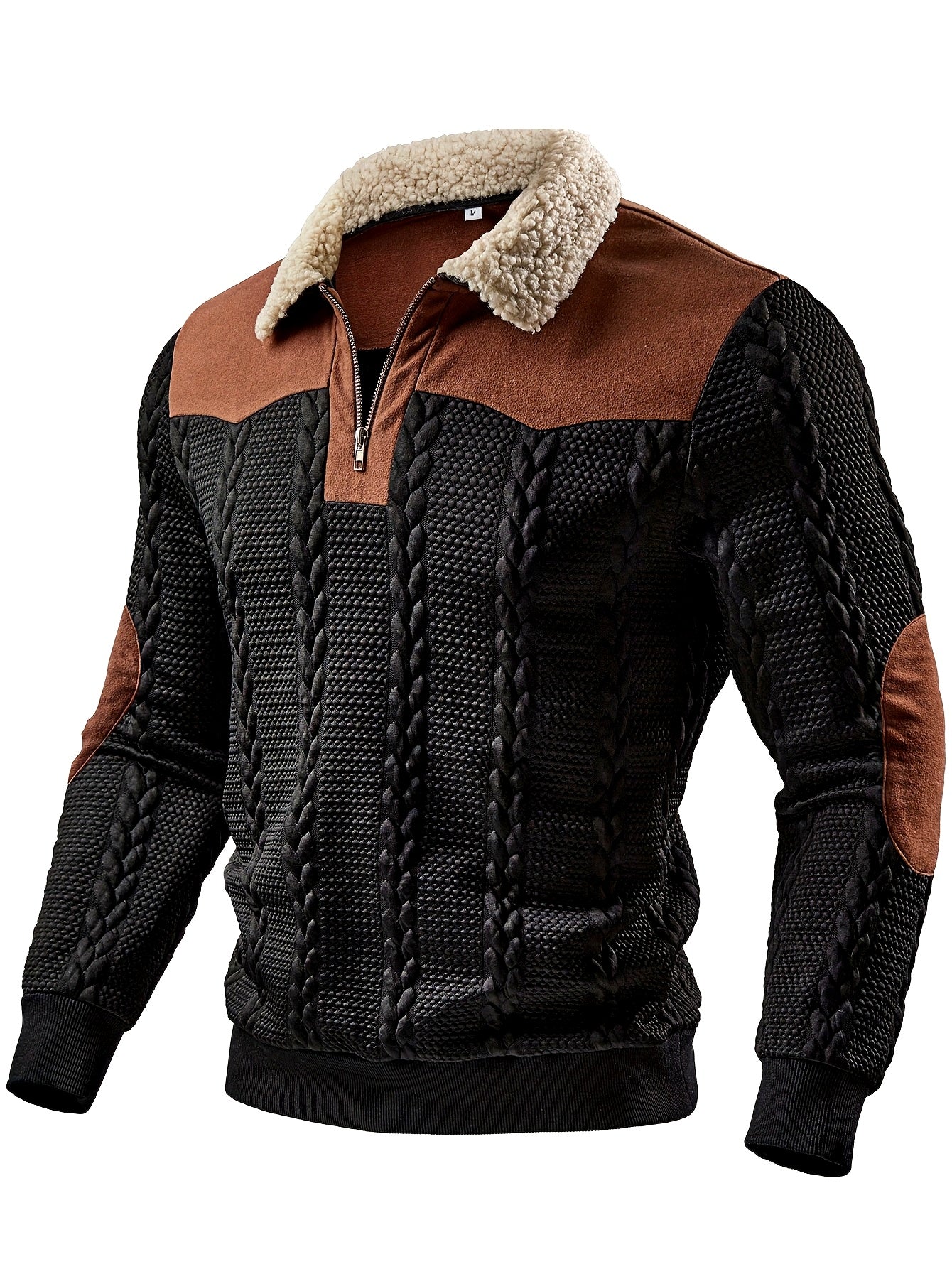 Magnar | Casual sportieve herentrui – herfst/winter outdoor jacquardbreisel, ritskraag, contrasterende stiksels