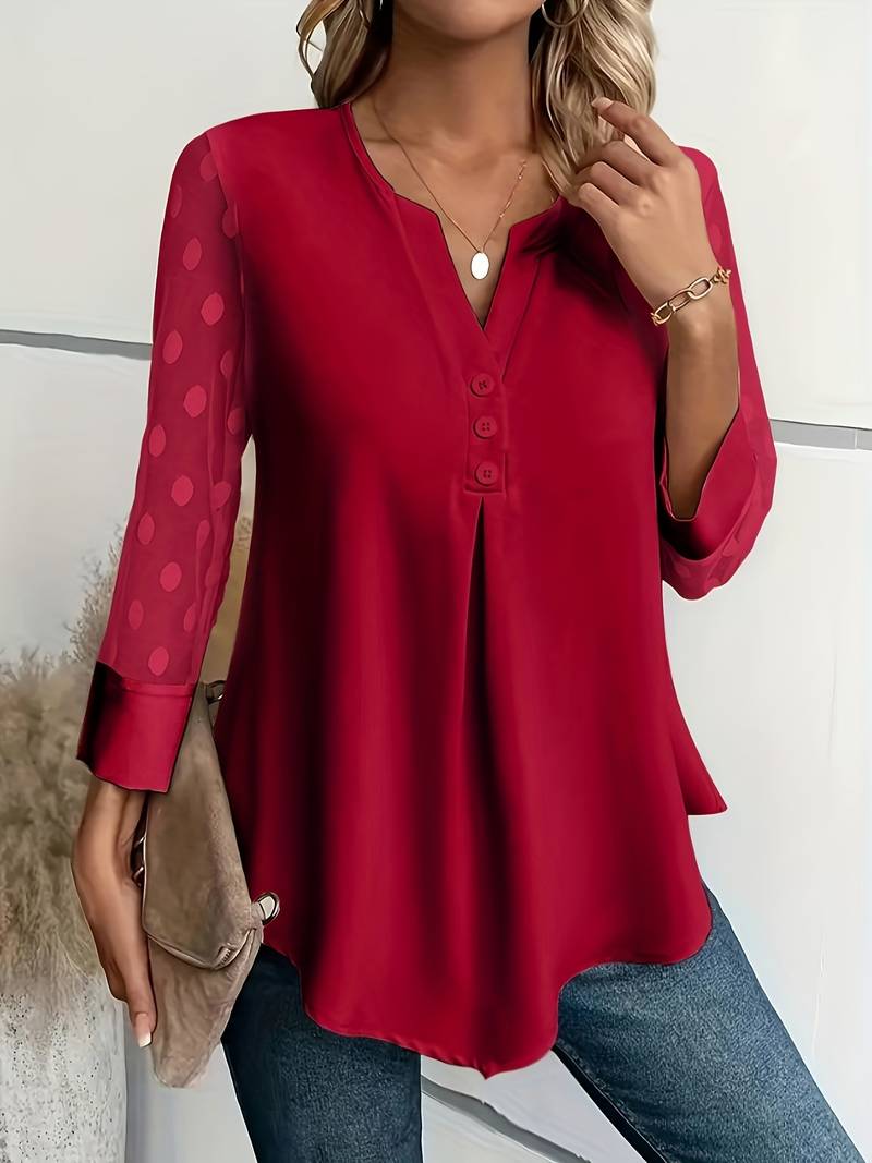 Kariselle | Elegante blouse van mesh met lange mouwen voor dames - Chique & ademende top