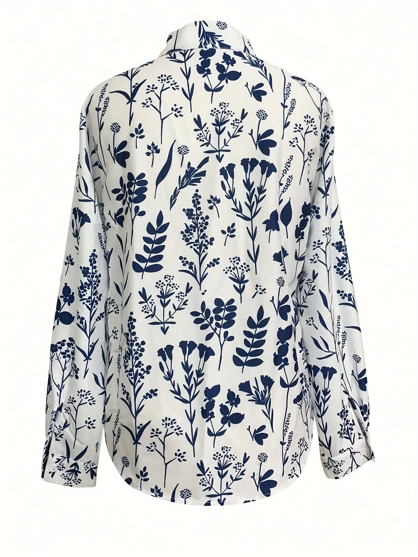 Velmira | Vrouwenhemd met bloemenprint en knoopsluiting - Lange mouwen, casual, reverskraag