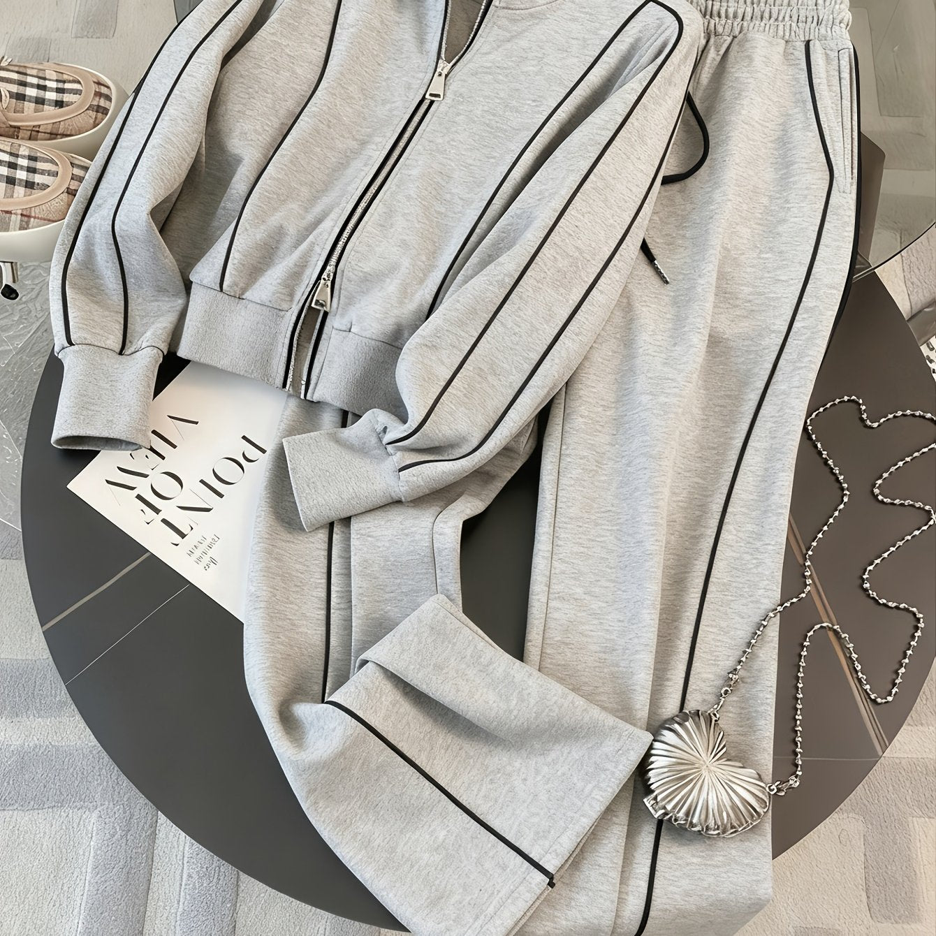 Marielis | Casual tweedelige sportkleding voor dames – Sweatshirt met ritssluiting en joggingbroek