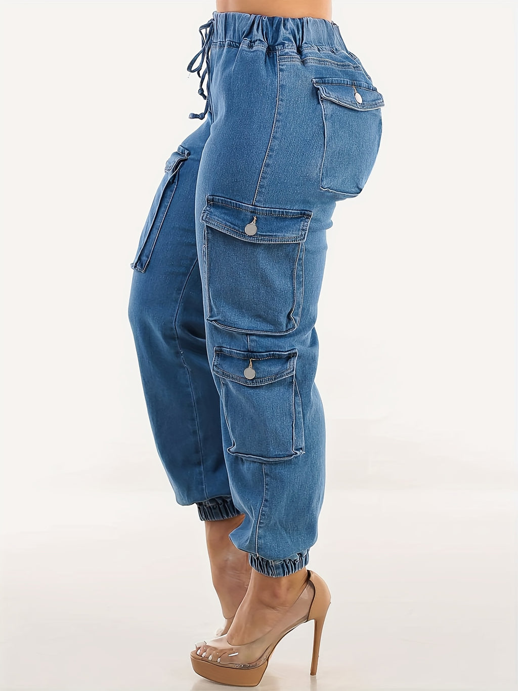 Vjollca | Jean cargo stretch femme - poches pratiques, coupe confortable