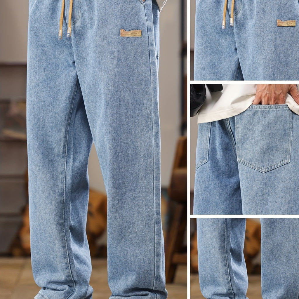 Thrynn | Lichtblauwe herenjeans in Koreaanse stijl – rechte pasvorm