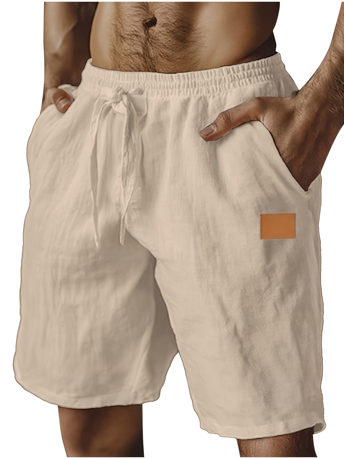Lucanor | Heren Linnen Shorts – Elastische Taille met Trekkoord, Casual Zomershorts