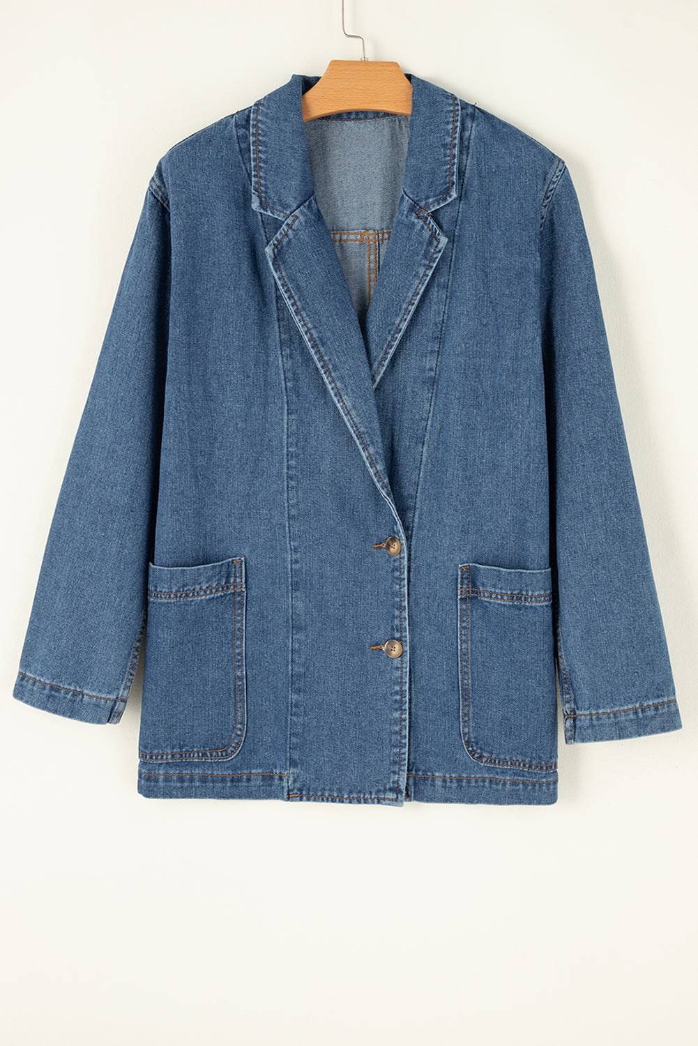 Tavrinae | Dames Casual Denim Jack – Reverskraag, Zijzakken en Klassieke Pasvorm