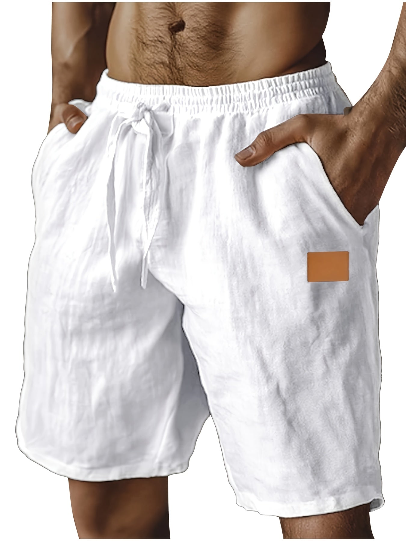 Lucanor | Heren Linnen Shorts – Elastische Taille met Trekkoord, Casual Zomershorts