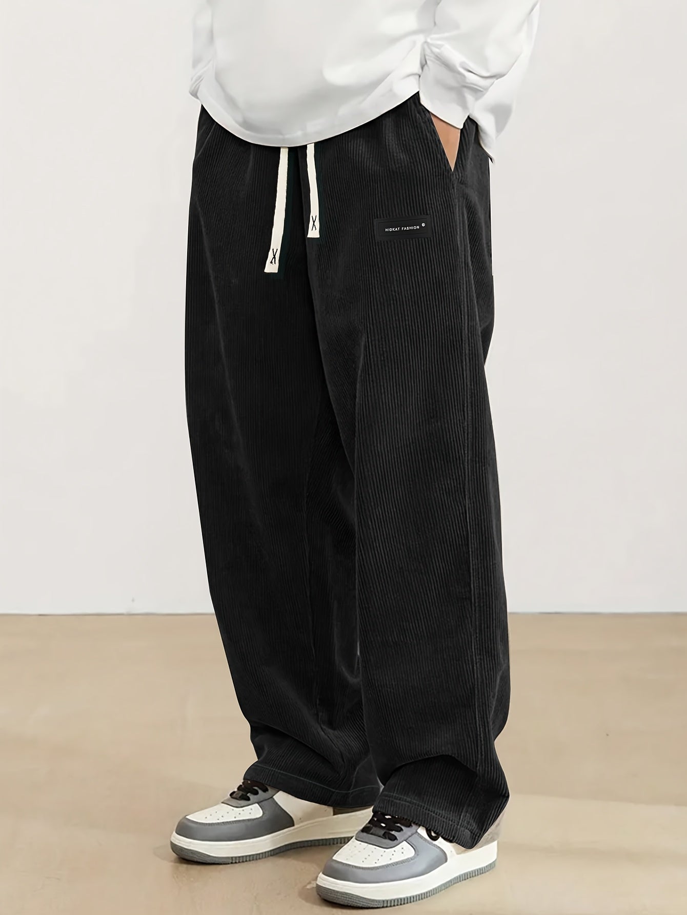 Corvian | Heren Corduroy Broek met Trekkoord – Rechte Casual Sweatpants voor Lente & Herfst