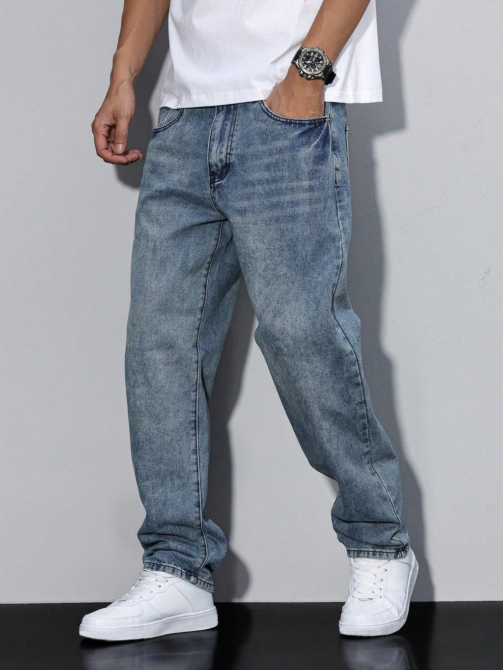 Larkon | Jeans met Rechte Pijpen – Regular Fit Denim Broek, Comfortabele en Losvallende