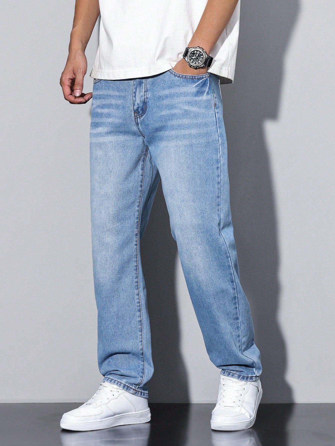 Larkon | Jeans met Rechte Pijpen – Regular Fit Denim Broek, Comfortabele en Losvallende