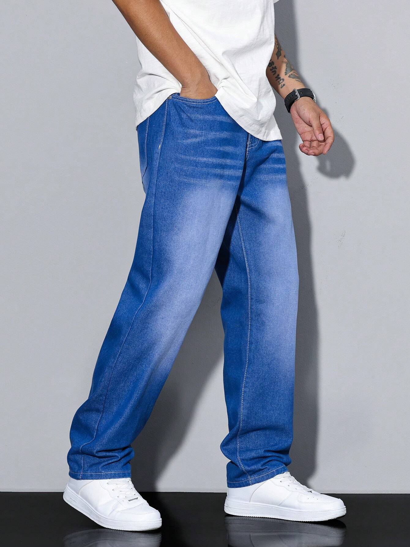 Larkon | Jeans met Rechte Pijpen – Regular Fit Denim Broek, Comfortabele en Losvallende