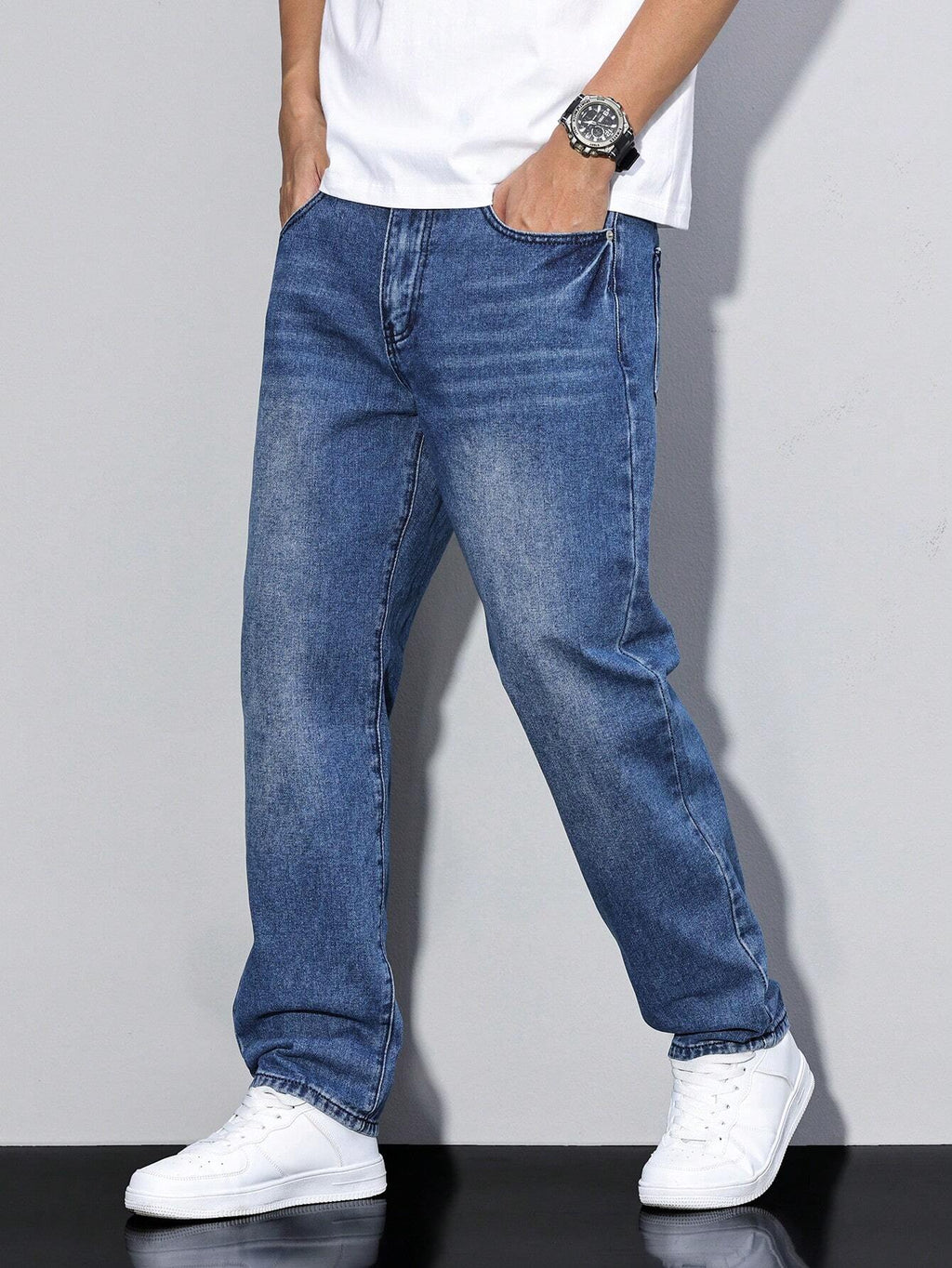 Larkon | Jeans met Rechte Pijpen – Regular Fit Denim Broek, Comfortabele en Losvallende
