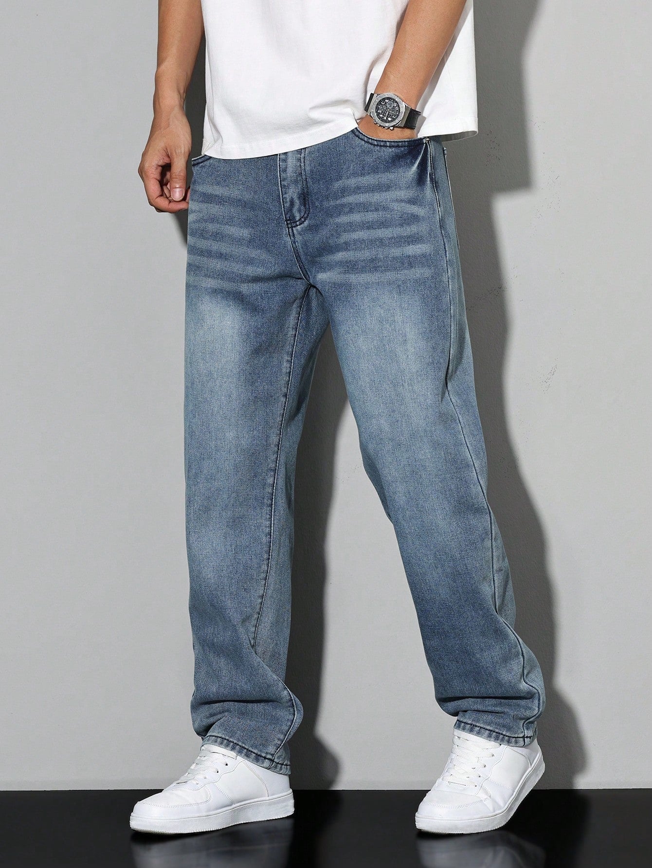 Larkon | Jeans met Rechte Pijpen – Regular Fit Denim Broek, Comfortabele en Losvallende