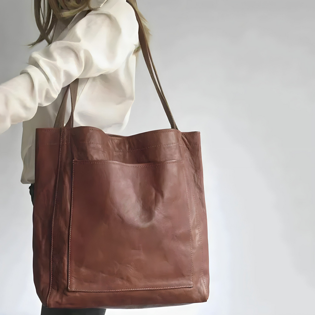 Zyia | Grote bruine schoudertas voor dames – Elegante en praktische handtas