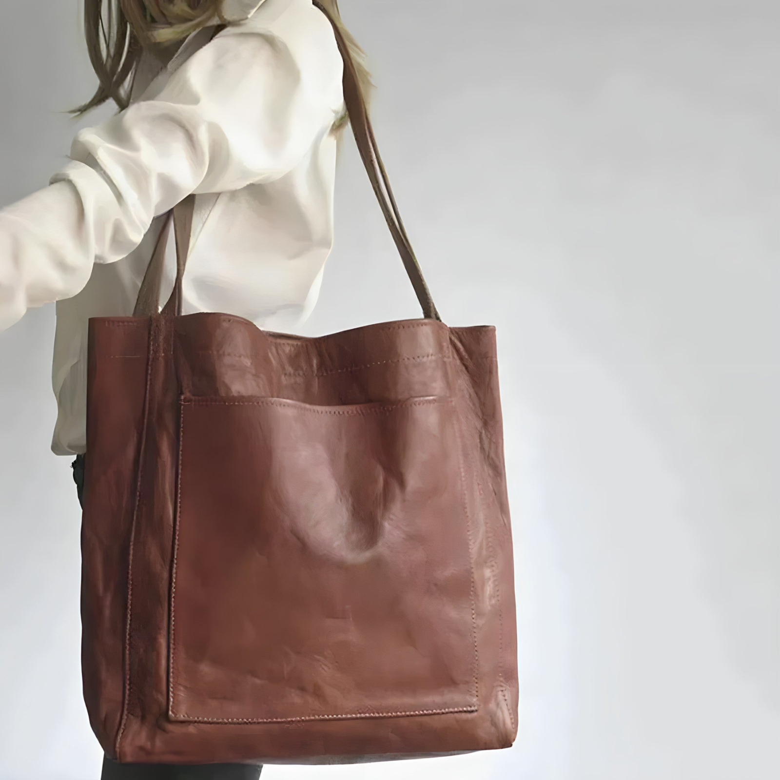 Zyia | Grote bruine schoudertas voor dames – Elegante en praktische handtas