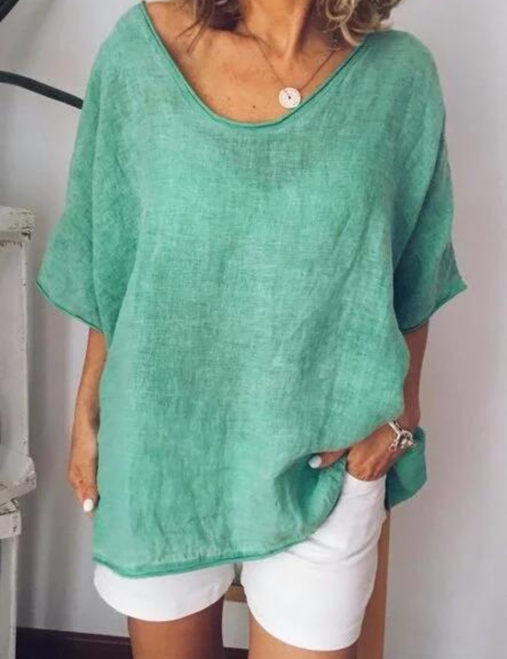 Nireya | Wit oversized basic T-shirt voor dames – Loszittende casual streetwear