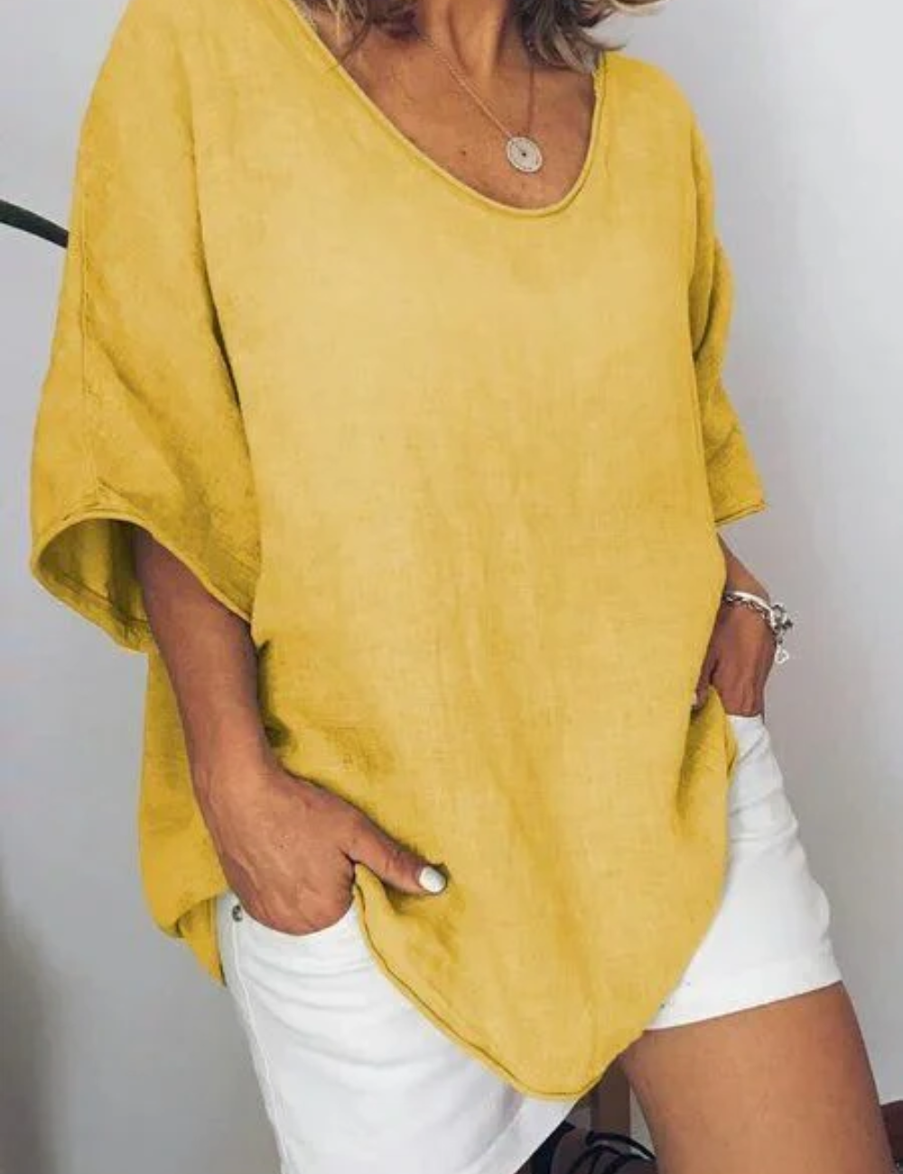 Nireya | Wit oversized basic T-shirt voor dames – Loszittende casual streetwear