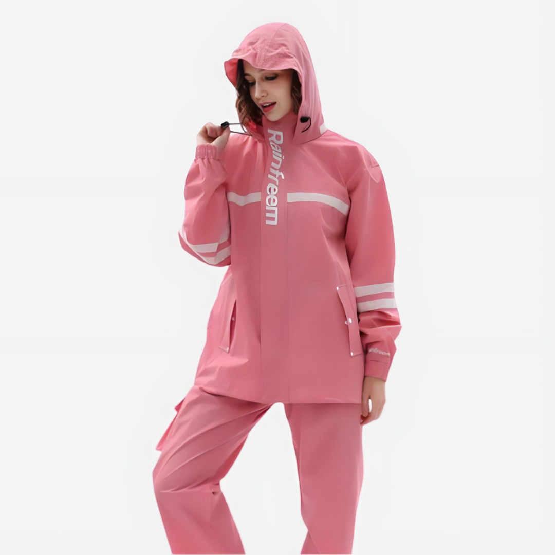 Cantalyn | 2-delig regenpak voor dames – waterdichte jas en broek, lichtgewicht, ademend