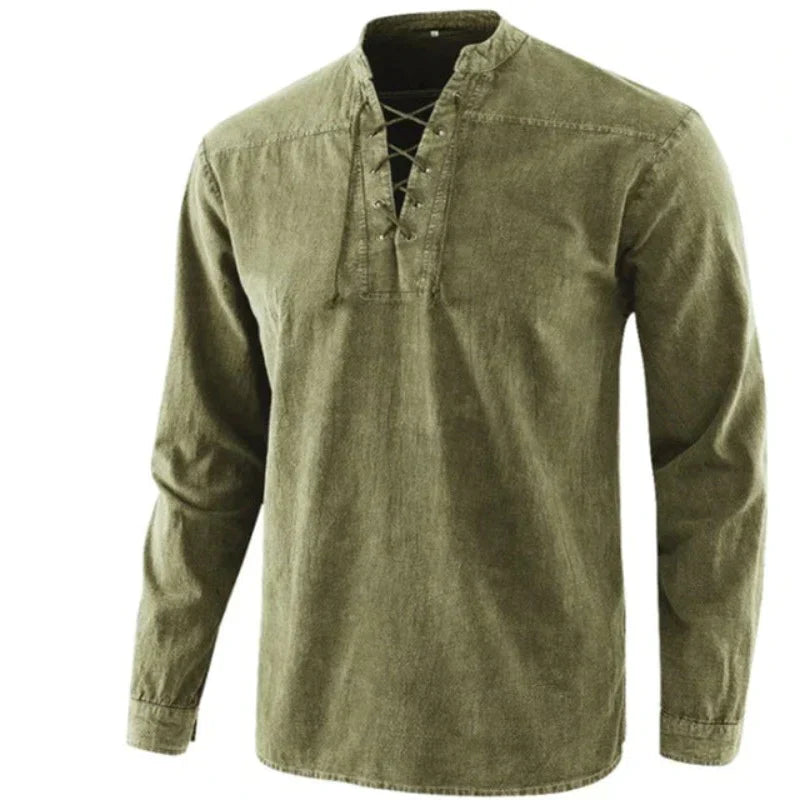 Mylo | Heren casual V-hals shirt – slim fit T-shirt van katoenmix met korte mouwen