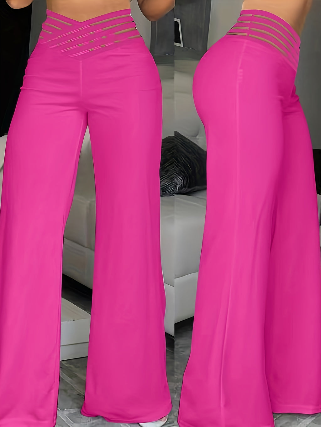 Syrene | Pantalon large taille haute pour femme – Détail élégant à l'entrejambe, extensible et confortable