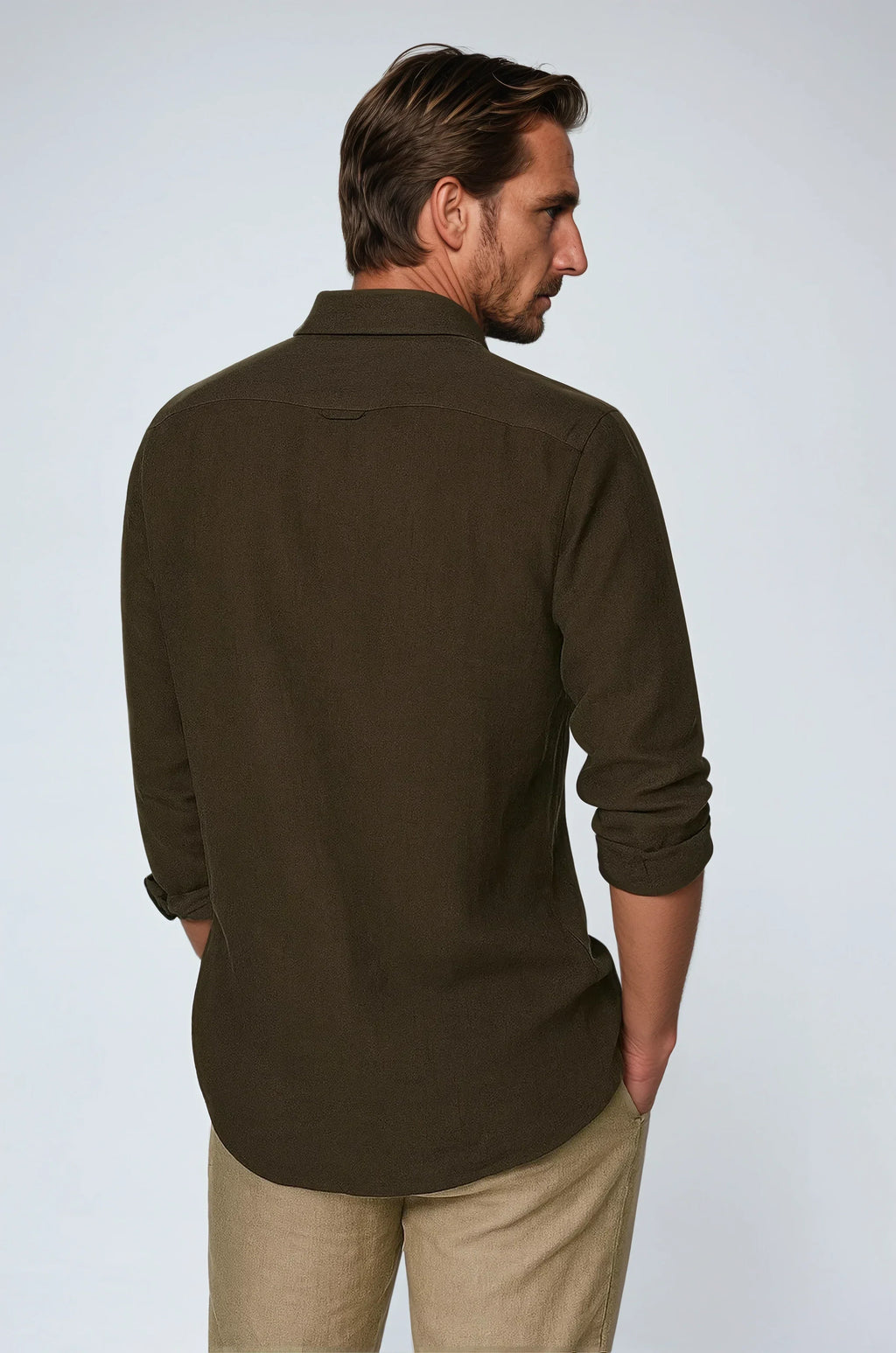 Haskel | Chemise en lin à manches longues pour homme – Coupe décontractée, légère