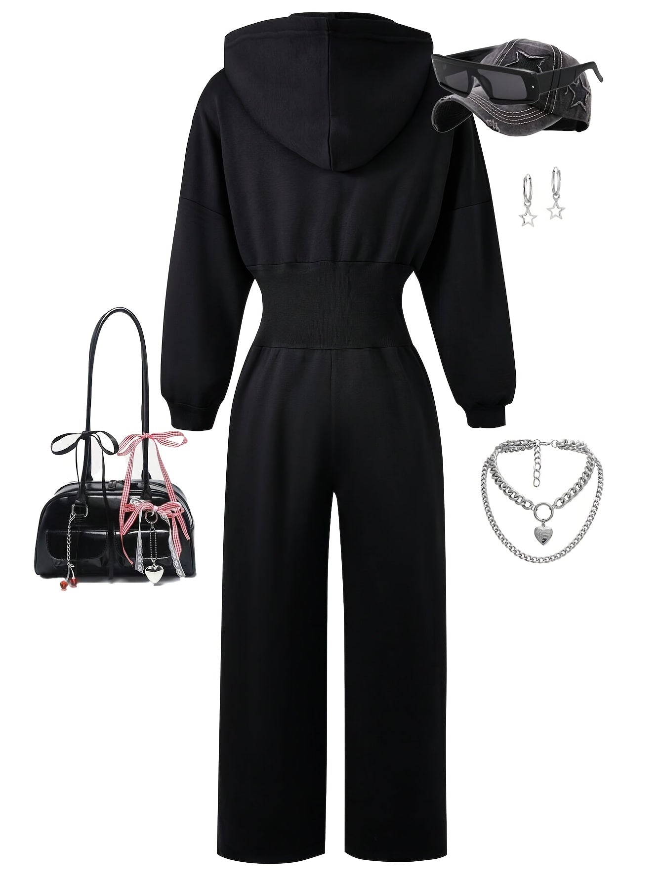 Quivara | Dames jumpsuit met capuchon en hoge taille – Casual, lounge, streetwear outfit