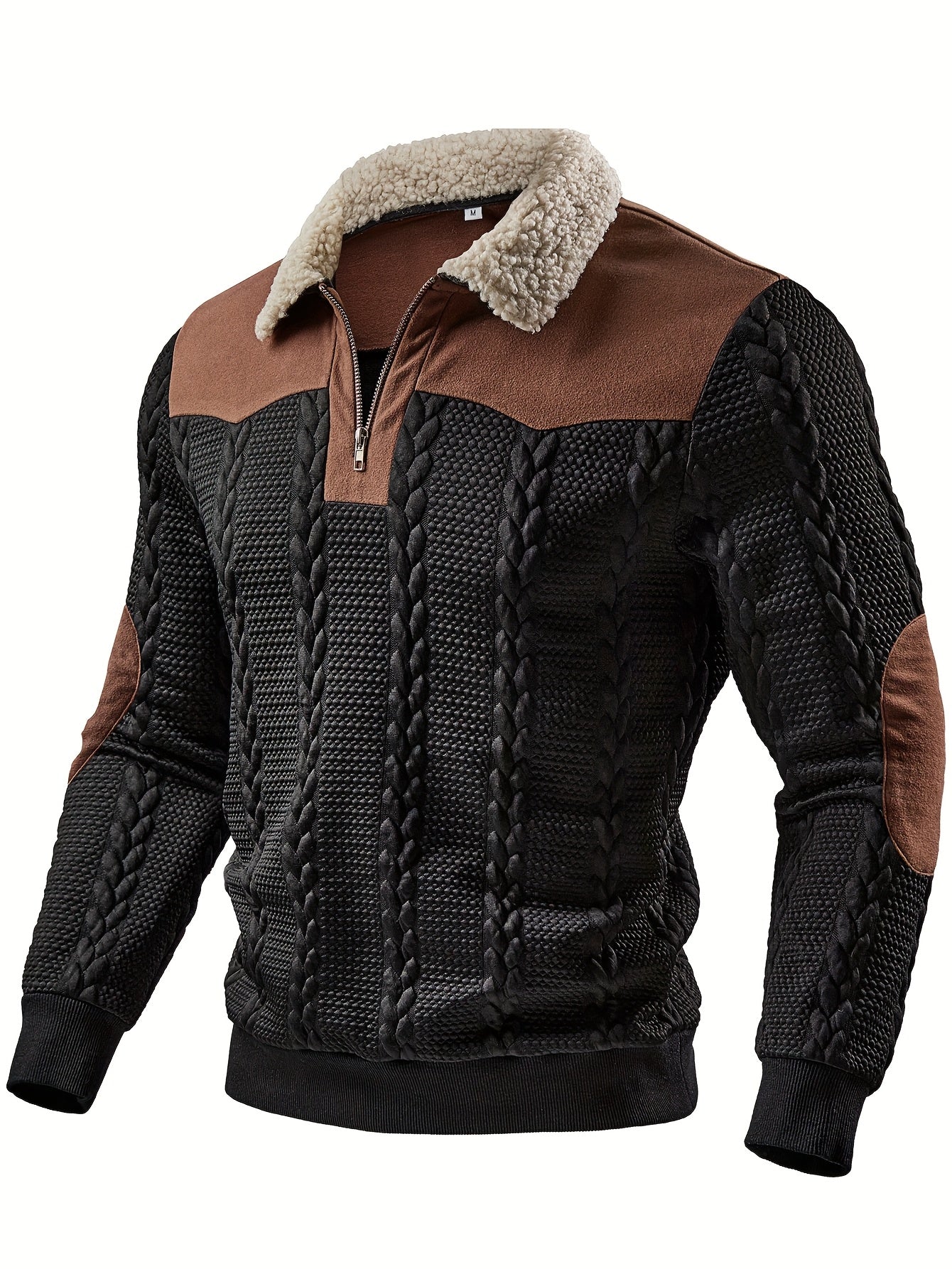Magnar | Casual sportieve herentrui – herfst/winter outdoor jacquardbreisel, ritskraag, contrasterende stiksels