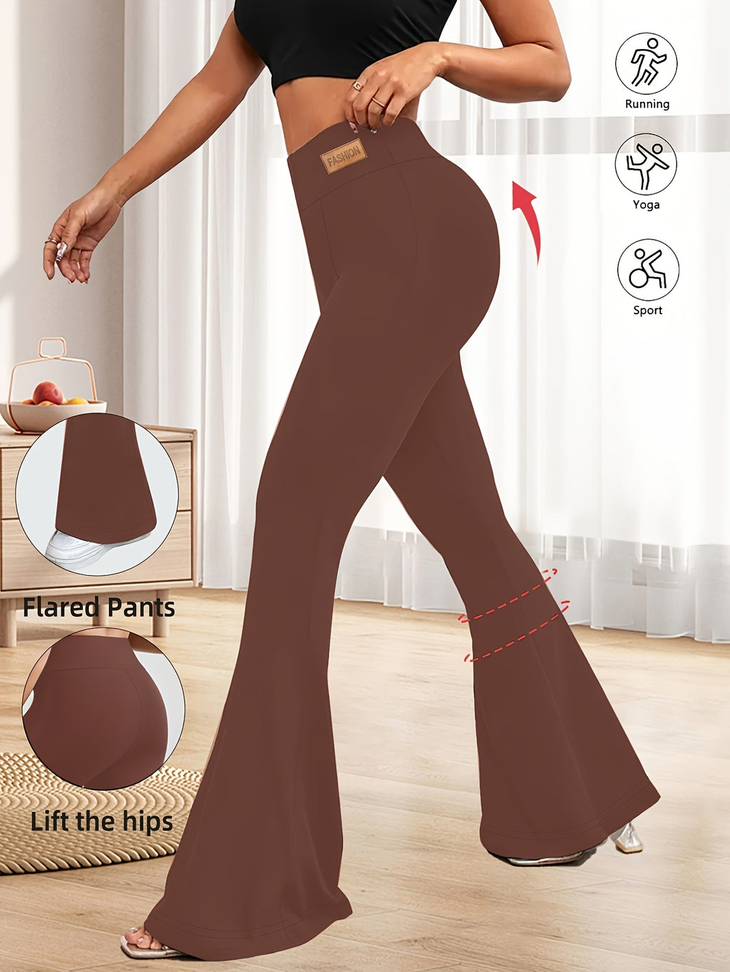 Raina | Leggings évasés taille haute pour femme - Pantalon gainant 