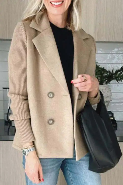 Vaela | Lässiger Damenblazer mit Strickärmeln – Leichte, stylische Jacke