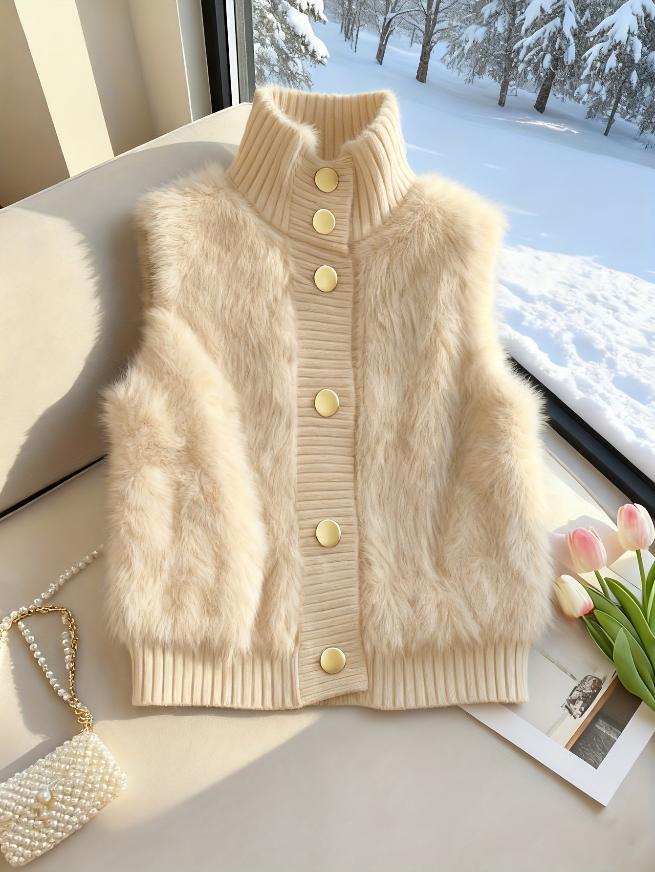 Hailynn | Elegante damesvest met opstaande kraag – Modieuze laagjeslook