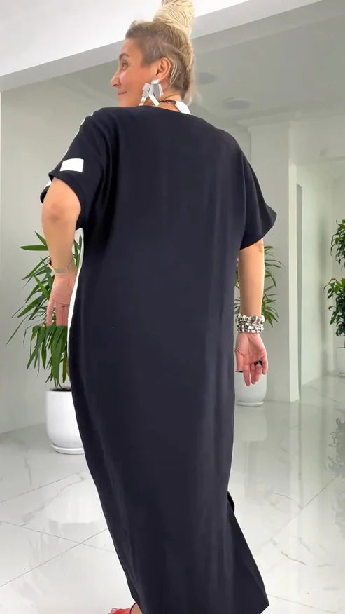 Laelyra | Midi-jurk voor dames – Elegante, soepel vallende jurk van halflange lengte