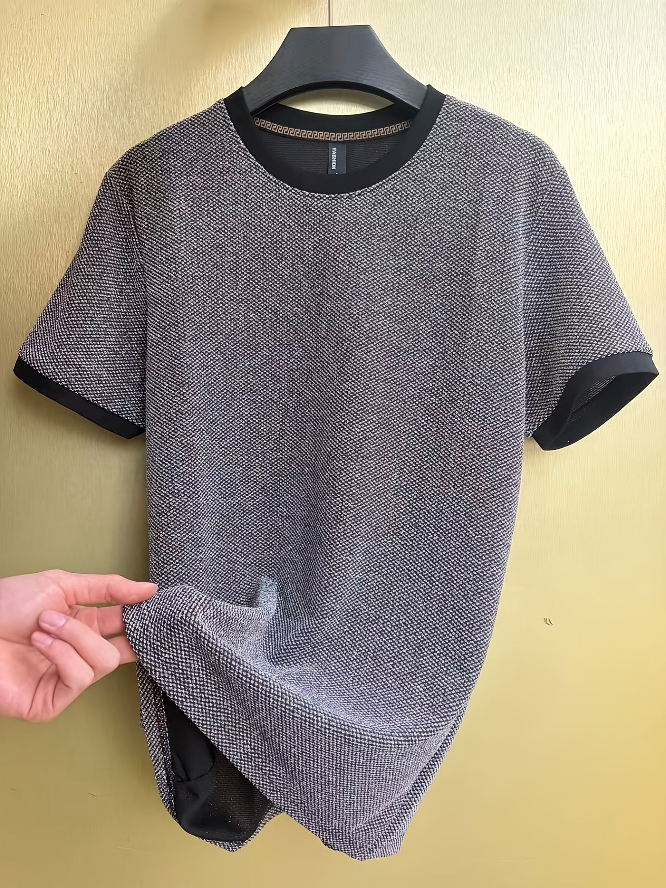 Sylvenorin | Jacquard-T-shirt voor heren in Europese stijl – korte mouwen