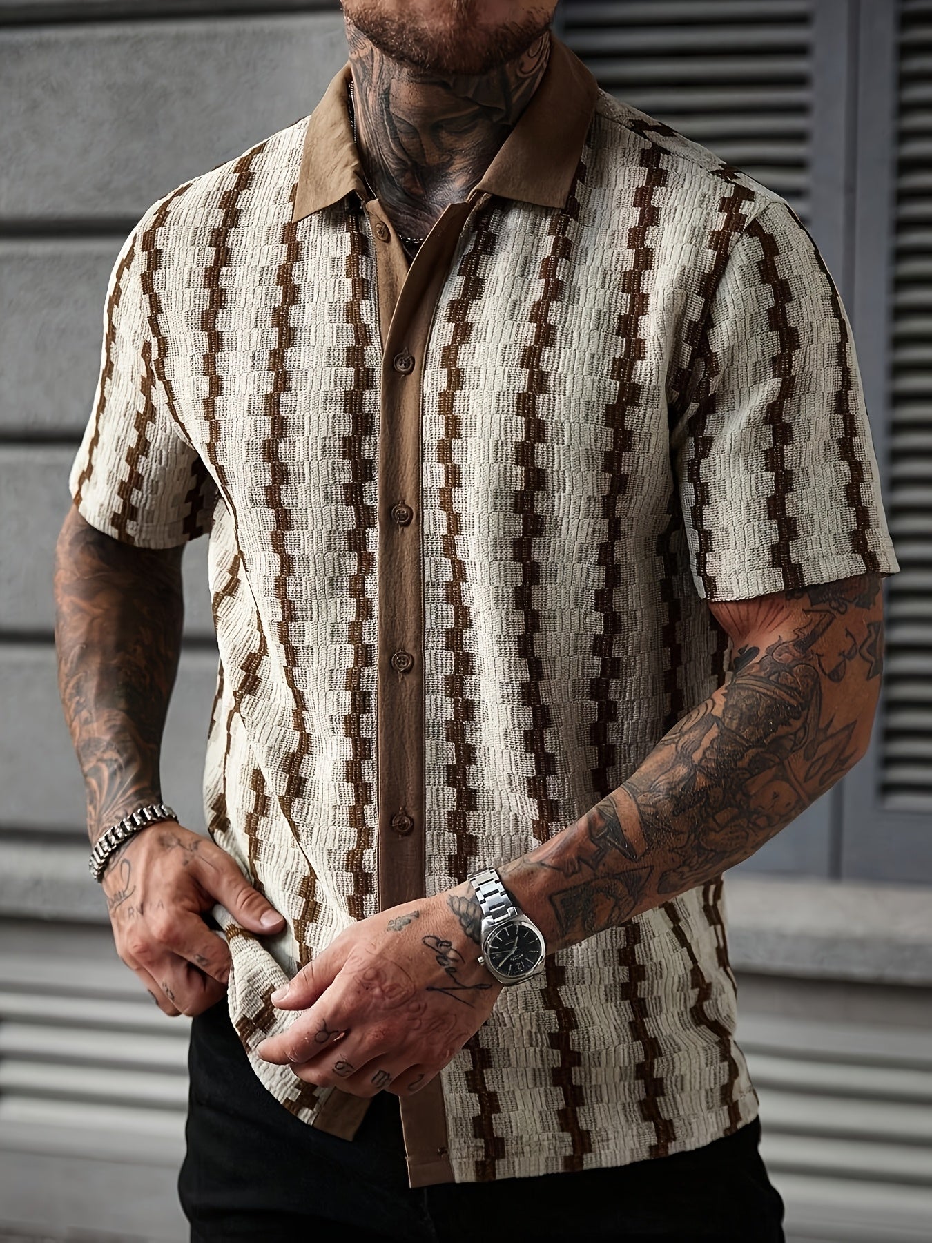 Velorin | Zomerse gestreepte herenpolo – casual shirt met korte mouwen van lichtgewicht katoen