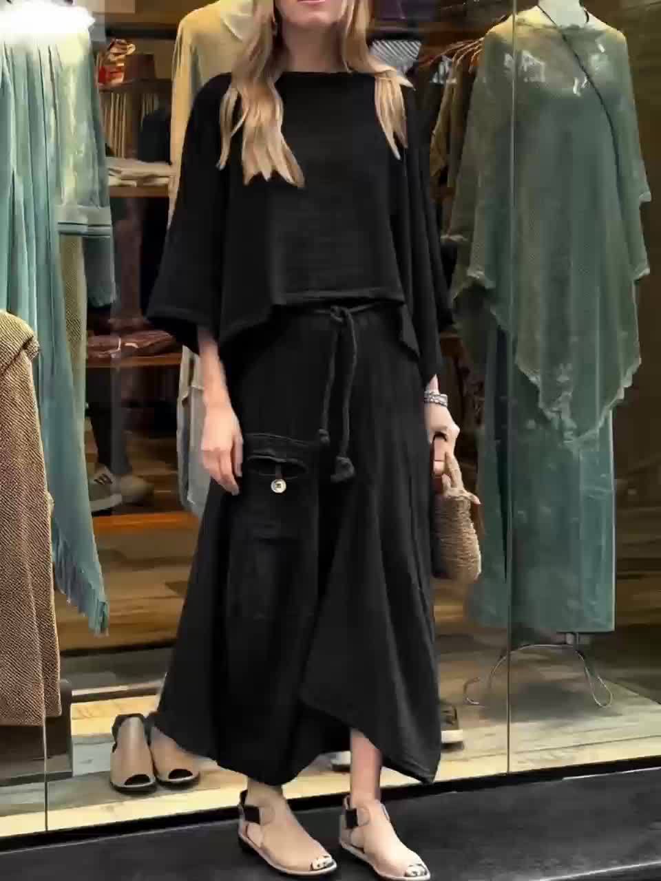 Zarexia | Dames 2-delige Top- en Rokset – Losse Casual Outfit