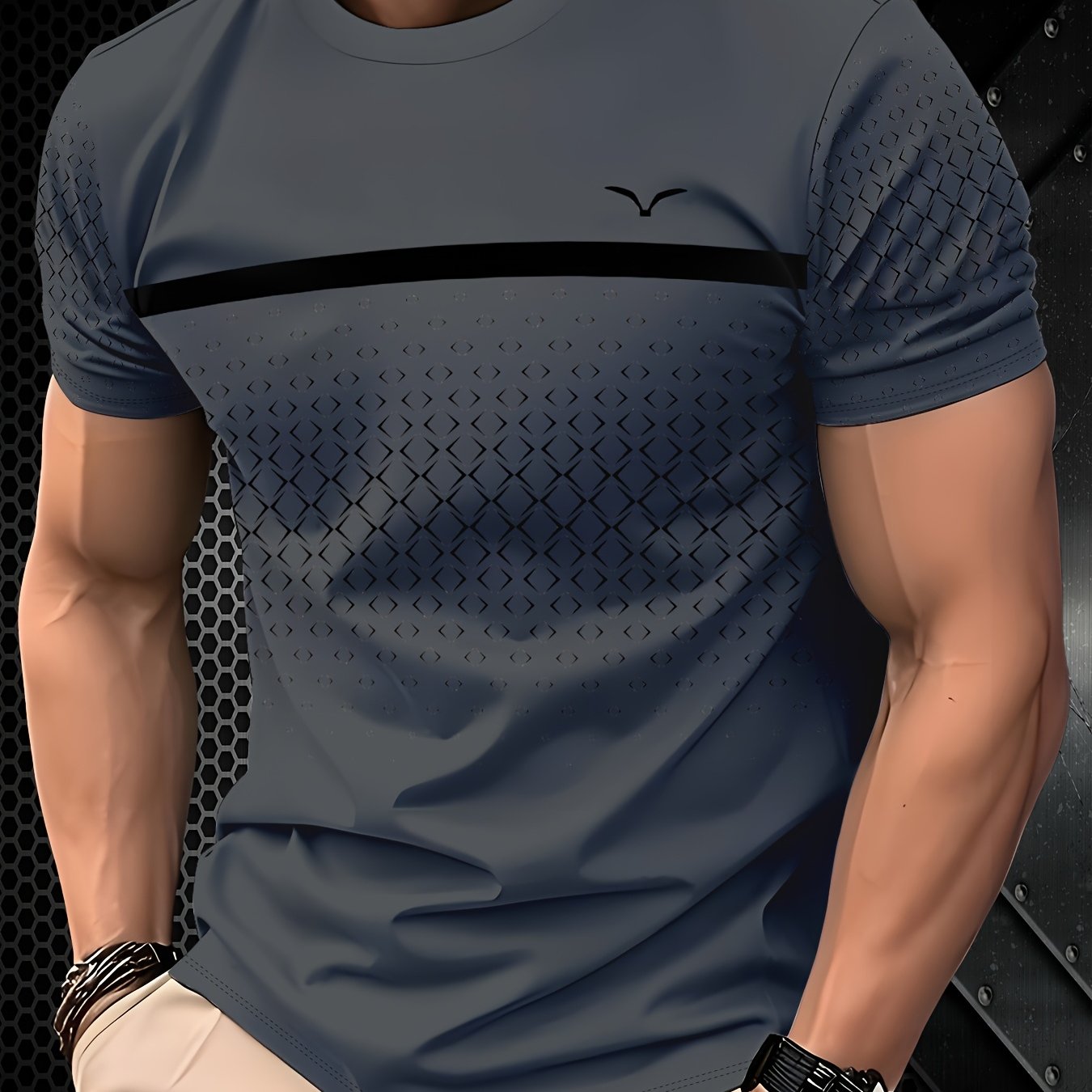 Xerxes | Herren-T-Shirt aus Polyester – bequeme, normale Passform, minimalistischer Print