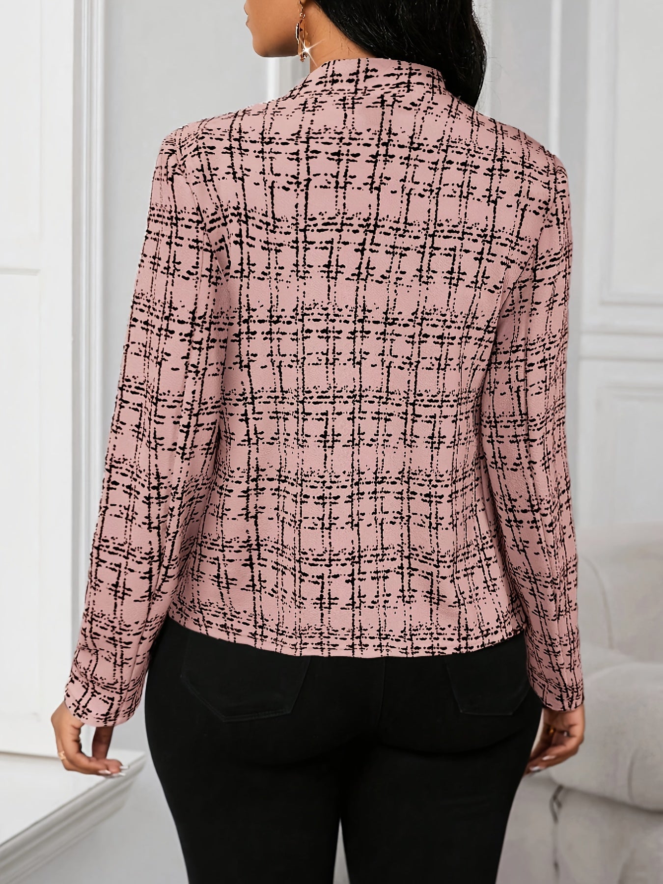 Elsinore | Manteau léger à carreaux pour femme – motif pied-de-poule, vêtement d'extérieur décontracté et élégant