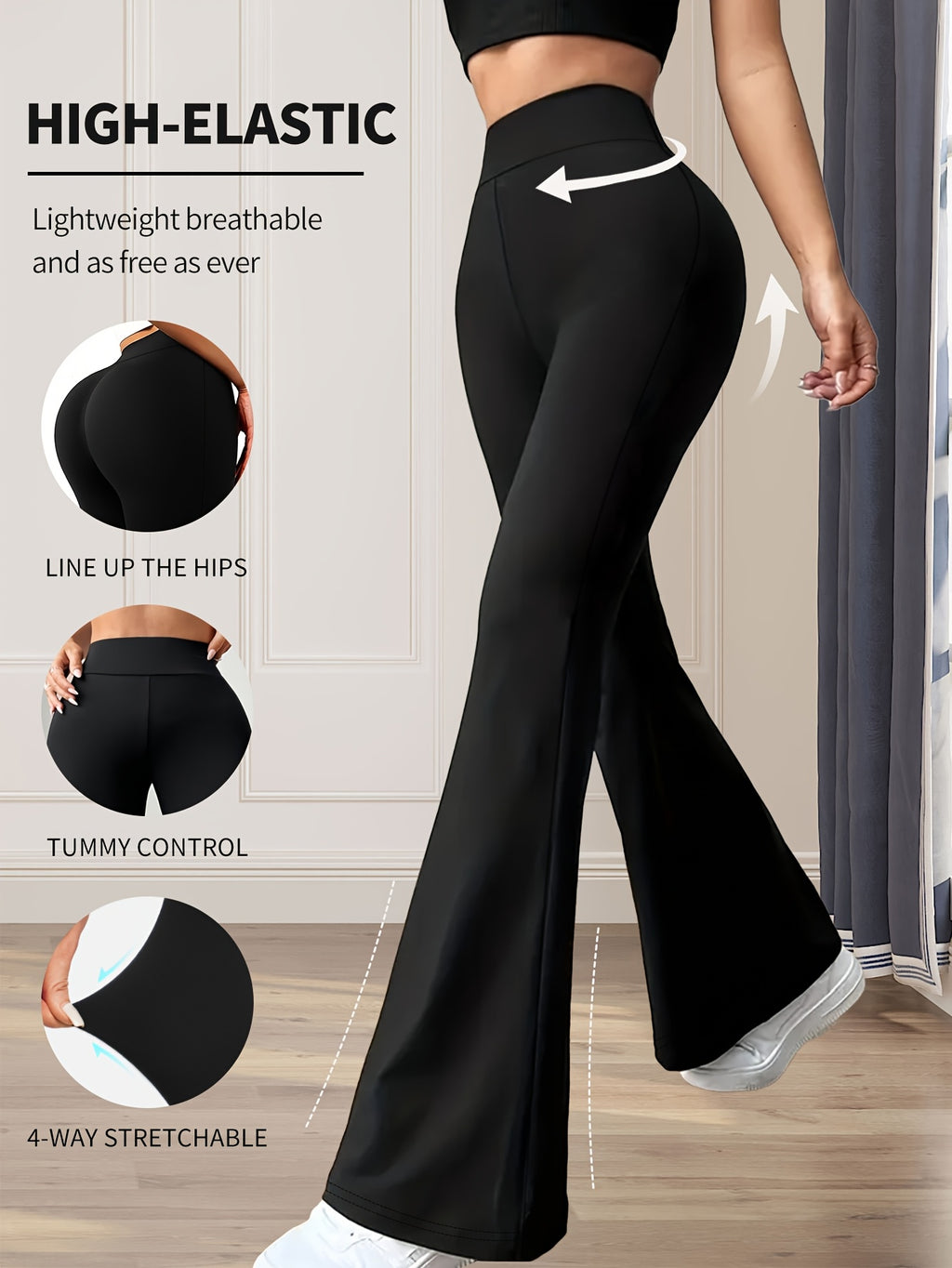 Raina | Leggings évasés taille haute pour femme - Pantalon gainant 