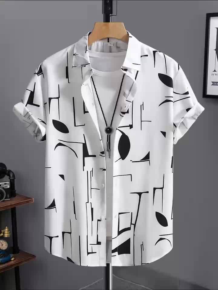 Tiber | Heren zomer verkoelend strandshirt – Losvallend retro overhemd met reverskraag
