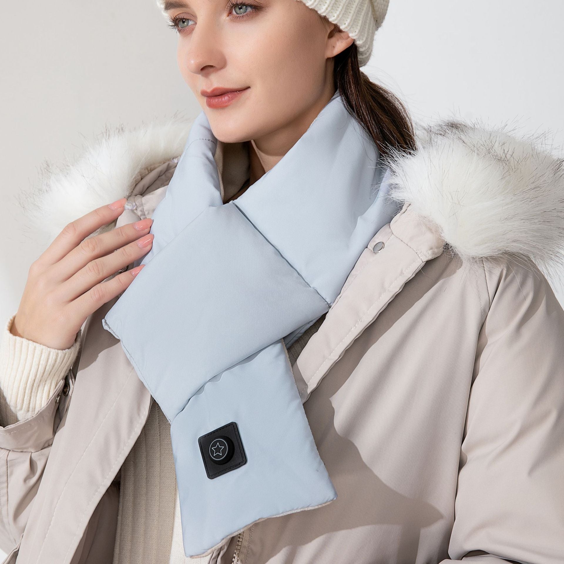 ThermaScarf | Elektrisch beheizbarer Schal – USB-aufladbarer Nackenwärmer, weicher Winterschal