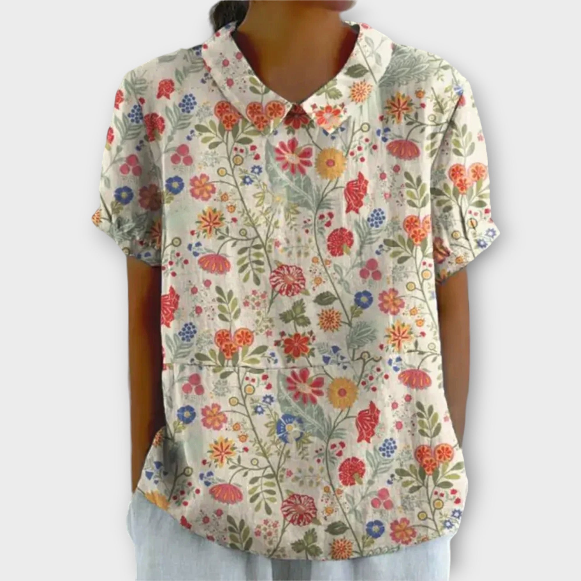Elenith | Bloemenblouse voor dames – Lichtgewicht, ademend, korte mouwen, losse pasvorm