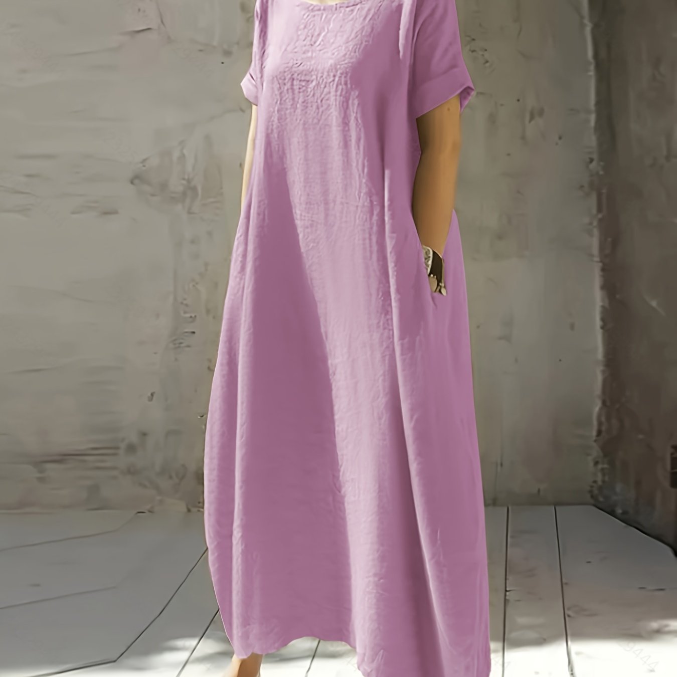 Falyth | Breezy Pocket Midi-jurk – Losse casual zomerjurk voor dames