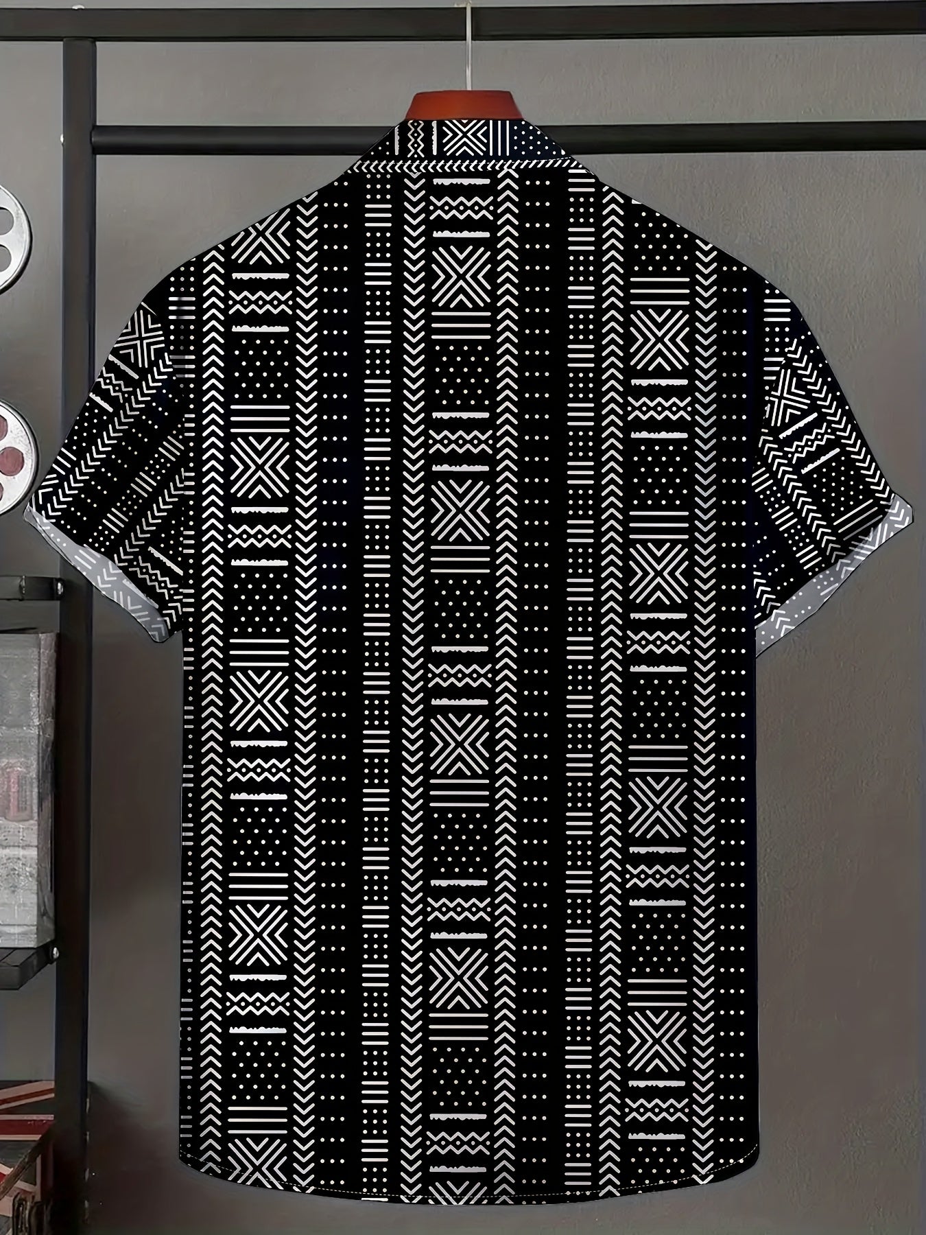 Tyvor | Herenoverhemd met etnische print – Zomers, casual overhemd met korte mouwen en knopen