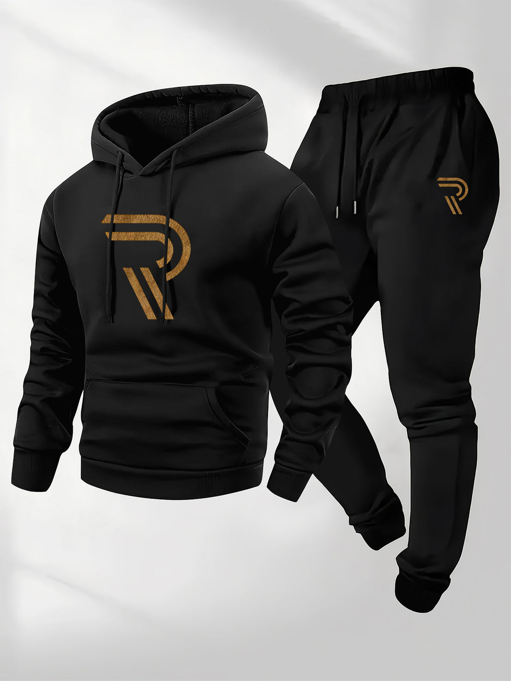Knudsen | Ensemble de survêtement homme : sweat à capuche et pantalon – Logo « R », style décontracté, automne/hiver