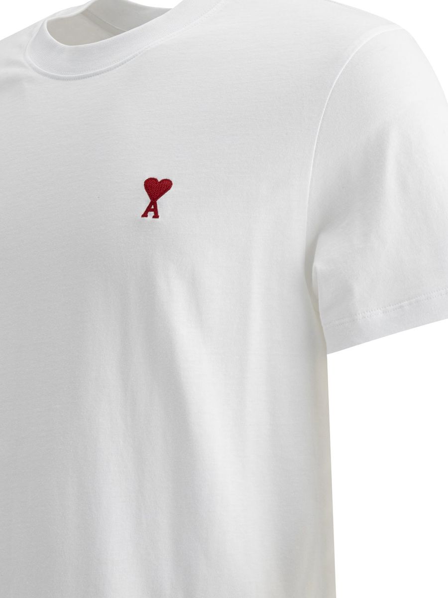 Ragnfrid | T-shirt homme en coton blanc - Coupe classique, broderie minimaliste