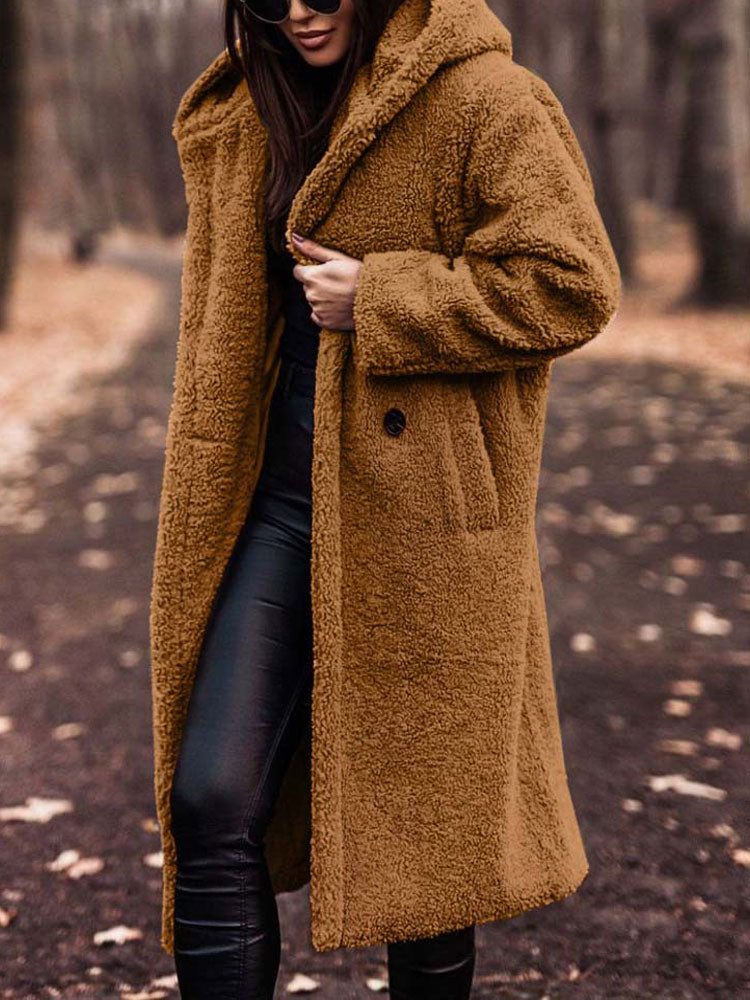 Jynara | Manteau Teddy oversize pour femme en peluche - Fausse fourrure, manteau long d'hiver, vêtement d'extérieur chaud et doux