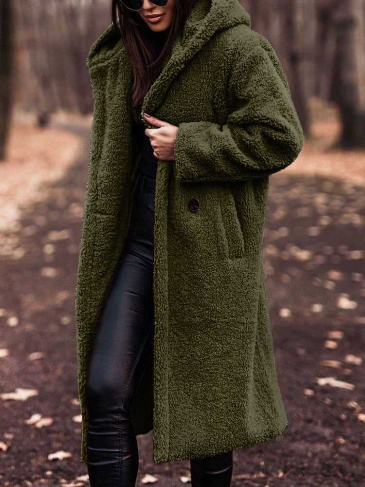 Jynara | Manteau Teddy oversize pour femme en peluche - Fausse fourrure, manteau long d'hiver, vêtement d'extérieur chaud et doux