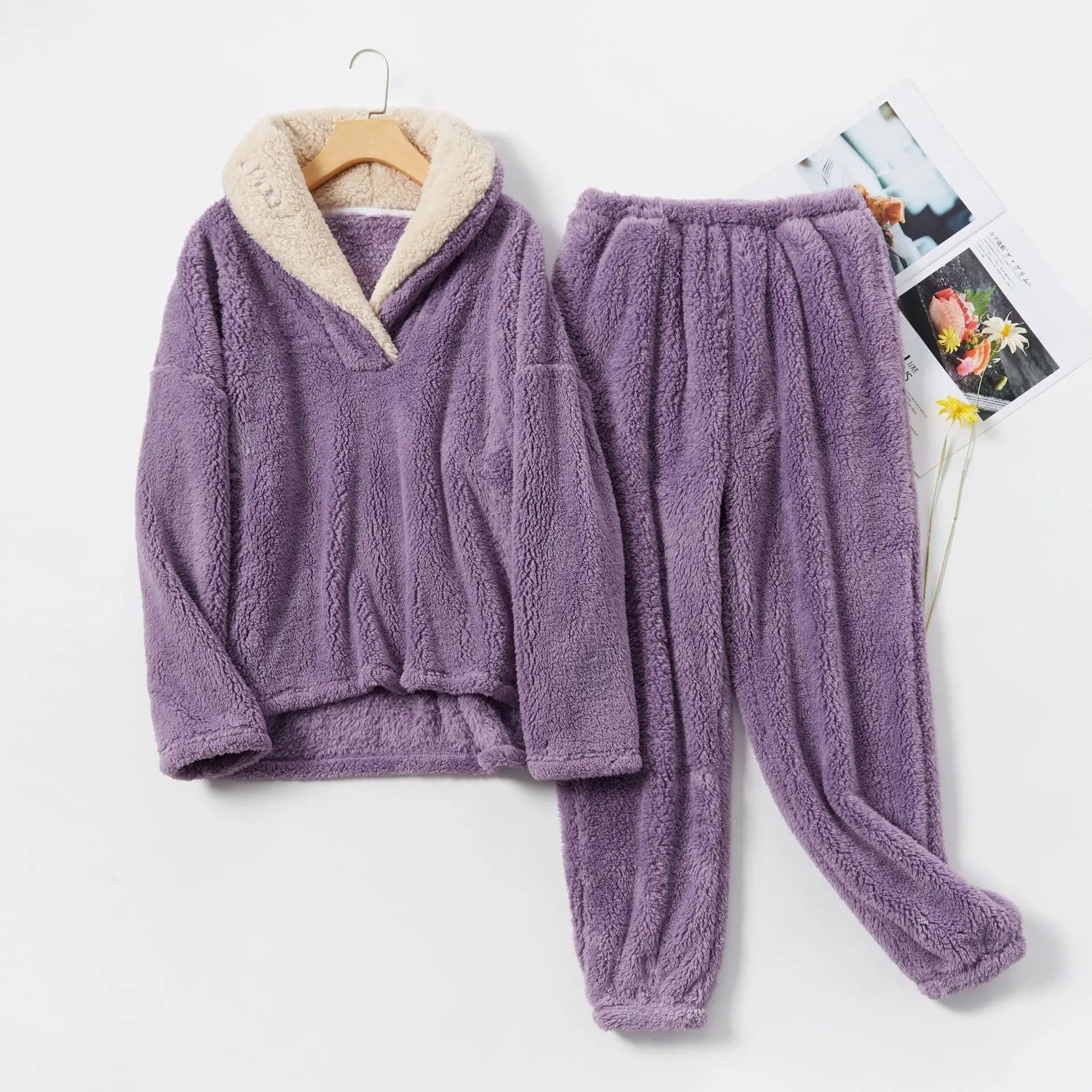 Kairyn | Fleece pyjamaset voor dames – Comfortabel, dik en ultrazacht voor winterse nachten