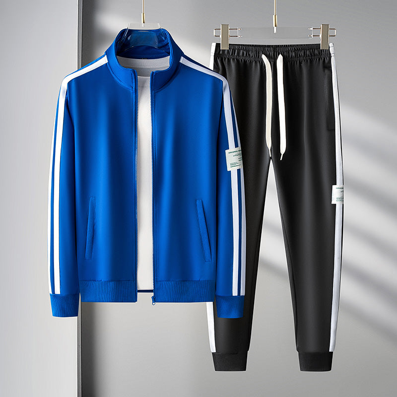Cendric | Sportlicher Herren-Trainingsanzug – Gestreiftes Jogging-Oberteil und -Hose – Streetwear-Sportbekleidung