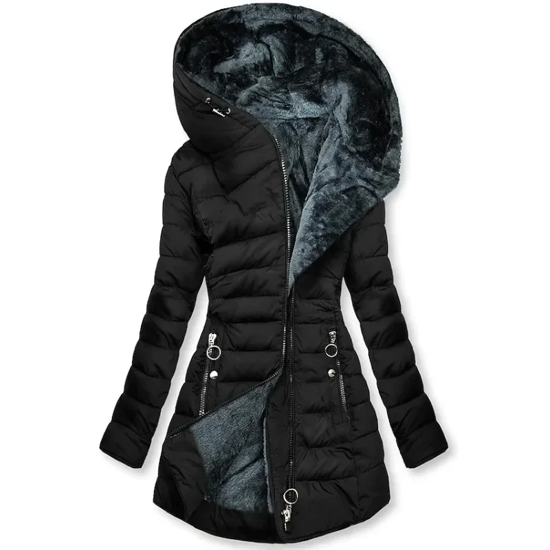 Xelvessa | Veste à capuche doublée polaire matelassée pour femme – Manteau d'hiver chaud, vêtement décontracté d'extérieur
