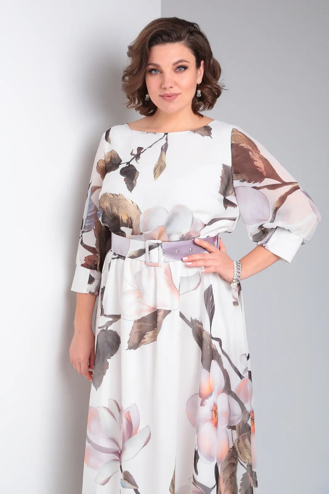 Nirae | Boho-jurk met bloemenprint  Elegante lange damesjurk met riem