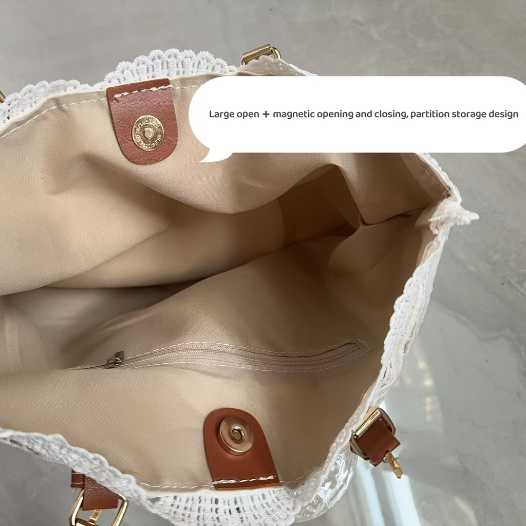 EthereaBag | Elegante witte kanten schoudertas voor vrouwen